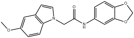 N-(1,3-benzodioxol-5-yl)-2-(5-methoxy-1H-indol-1-yl)acetamide Structure