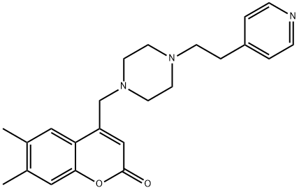 6,7-dimethyl-4-({4-[2-(pyridin-4-yl)ethyl]piperazin-1-yl}methyl)-2H-chromen-2-one Structure