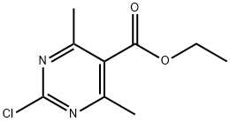 ethyl 2-chloro-4,6-dimethylpyrimidine-5-carboxylate, 108381-23-3, 结构式