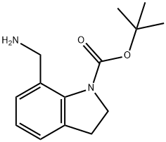 7-Aminomethyl-2,3-dihydro-indole-1-carboxylic acid tert-butyl ester Struktur