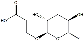 3-(((2R,3R,5R,6S)-3,5-dihydroxy-6-methyltetrahydro-2H-pyran-2-yl)oxy)propanoic acid 化学構造式