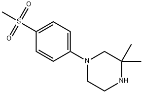 3,3-dimethyl-1-[4-(methylsulfonyl)phenyl]piperazine 化学構造式