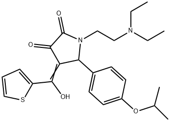 (E)-1-(2-(diethylamino)ethyl)-4-(hydroxy(thiophen-2-yl)methylene)-5-(4-isopropoxyphenyl)pyrrolidine-2,3-dione Structure