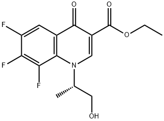 ethyl (S)-6,7,8-trifluoro-1-(1-hydroxypropan-2-yl)-4-oxo-1,4-dihydroquinoline-3-carboxylate 化学構造式