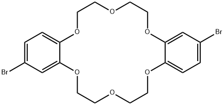 2,13-dibromo-6,7,9,10,17,18,20,21-octahydrodibenzo[b,k][1,4,7,10,13,16]hexaoxacyclooctadecine Structure