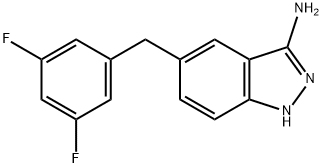 5-(3,5-二氟苄基)-1H-吲唑-3-胺, 1108745-30-7, 结构式