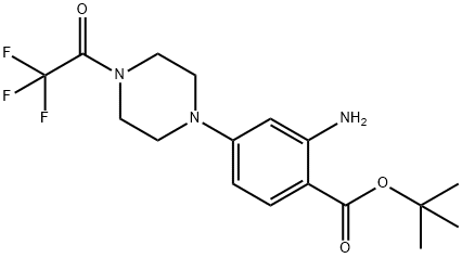 tert-butyl 2-amino-4-(4-(2,2,2-trifluoroacetyl)piperazin-1-yl)benzoate Structure