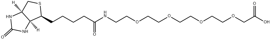 16-oxo-20-((3aS,4S,6aR)-2-Oxohexahydro-1H-thieno[3,4-d]imidazol-4-yl)-3,6,9,12-tetraoxa-15-azaicosanoic acid 结构式