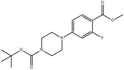 叔丁基 4-(3-氟-4-(甲氧羰基)苯基)哌嗪-1-羧酸酯, 1121599-68-5, 结构式