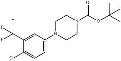 tert-butyl 4-(4-chloro-3-(trifluoromethyl)phenyl)piperazine-1-carboxylate Struktur