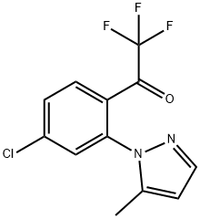 1-(4-氯-2-(5-甲基-1H-吡唑-1-基)苯基)-2,2,2-三氟乙-1-酮, 1125828-32-1, 结构式
