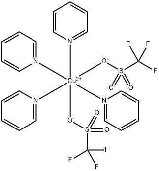 テトラキス(ピリジン)銅(II)トリフラート 化学構造式