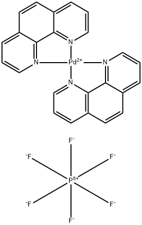 ビス(1,10-フェナントロリン)パラジウム(II)ビス(ヘキサフルオロホスファート) 化学構造式
