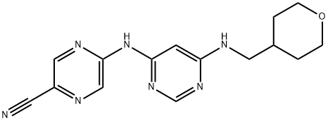 5-((6-(Methyl(tetrahydro-2H-pyran-4-yl)amino)pyrimidin-4-yl)amino)pyrazine-2-carbonitrile Structure
