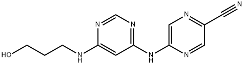 5-((6-((3-Hydroxypropyl)amino)pyrimidin-4-yl)amino)pyrazine-2-carbonitrile Structure
