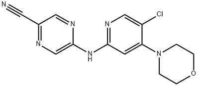 5-((5-Chloro-4-morpholinopyridin-2-yl)amino)pyrazine-2-carbonitrile 结构式
