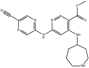 Methyl 4-(azepan-4-ylamino)-6-((5-cyanopyrazin-2-yl)amino)nicotinate 结构式