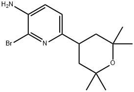 2-bromo-6-(2,2,6,6-tetramethyltetrahydro-pyran-4-yl)pyridin-3-ylamine Structure
