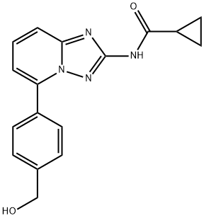 N-(5-(4-(羟基甲基)苯基)-[1,2,4]噻唑并[1,5-A]吡啶-2-基)环丙烷羧酰胺,1142936-49-9,结构式