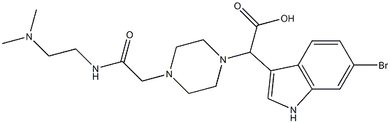 (6-bromo-1H-indol-3-yl)[4-(2-{[2-(dimethylamino)ethyl]amino}-2-oxoethyl)piperazin-1-yl]acetic acid Structure