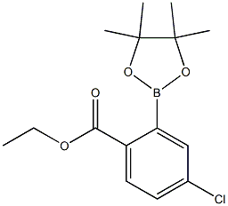 4-氯-2-(4,4,5,5-四甲基-1,3,2-二氧硼杂环戊烷-2-基)苯甲酸乙酯, 1146214-96-1, 结构式