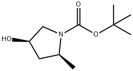 (2S,4R)-4-羟基-2-甲基-吡咯烷-1-甲酸叔丁酯 结构式