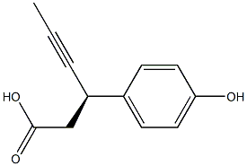 (3R)-3-(4-羟苯基)-4-已炔酸 结构式