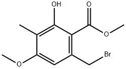 Methyl 6-(bromomethyl)-2-hydroxy-4-methoxy-3-methylbenzoate Struktur