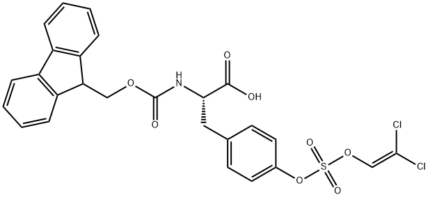 O-[(2,2-二氯乙烯基)氧基]磺酰基]-N-[(9H-芴-9-基甲氧基)羰基]-L-酪氨酸, 1151854-06-6, 结构式