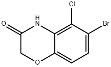 6-ブロモ-5-クロロ-2H-ベンゾ[B][1,4]オキサジン-3(4H)-オン 化学構造式