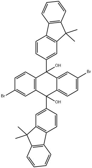 2,6-二溴-9,10-双(9,9-二甲基-9H-芴-2-基)-9,10-二氢-9,10-蒽二醇,1154751-56-0,结构式