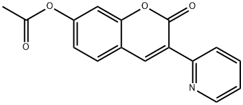 2-oxo-3-(pyridin-2-yl)-2H-chromen-7-yl acetate Structure