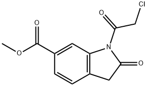 1-(2-氯乙酰基)-2-氧代吲哚啉-6-羧酸甲酯 结构式