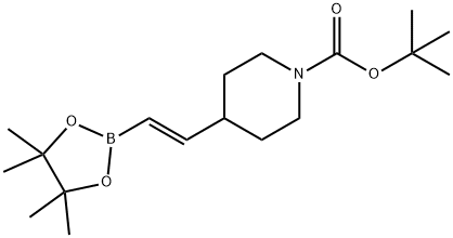 (E)-4-(2-(4,4,5,5-四甲基-1,3,2-二氧杂硼烷-2-基)乙烯基)叔丁基-1-羧酸叔丁酯, 1160924-51-5, 结构式