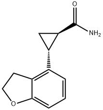 (1R,2R)-2-(2,3-Dihydro-4-benzofuranyl)cyclopropanecarboxamide Struktur