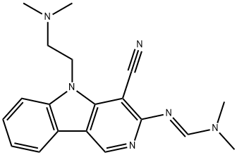 (E)-N'-(4-cyano-5-(2-(dimethylamino)ethyl)-5H-pyrido[4,3-b]indol-3-yl)-N,N-dimethylformimidamide Structure