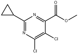 Methyl 5,6-dichloro-2-cyclopropylpyrimidine-4-carboxylate 结构式