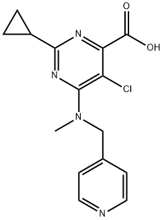 5-Chloro-2-cyclopropyl-6-(methyl(pyridin-4-ylmethyl)amino)pyrimidine-4-carboxylic acid Structure