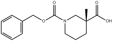 1,3-Piperidinedicarboxylic acid, 3-methyl-, 1-(phenylmethyl) ester, (3R)- 化学構造式