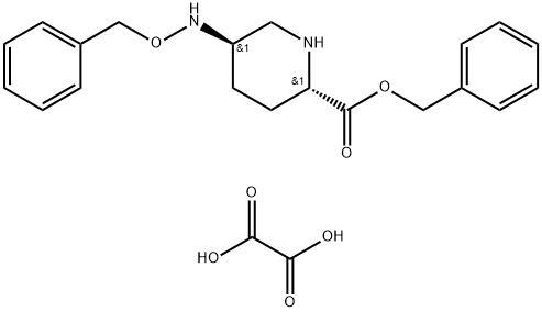 (2S,5R)-5-[(苄氧基)氨基]哌啶-2-甲酸苄酯草酸盐, 1171080-45-7, 结构式