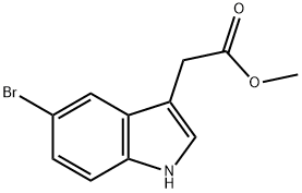(5-溴-1H-吲哚-3-基)-乙酸甲酯,117235-22-0,结构式