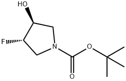 tert-butyl (3S,4S)-3-fluoro-4-hydroxypyrrolidine-1-carboxylate,1174020-51-9,结构式