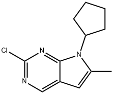 2-Chloro-7-cyclopentyl-6-methyl-7H-pyrrolo[2,3-d]pyrimidine Struktur