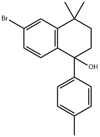 6-bromo-4,4-dimethyl-1-(p-tolyl)-1,2,3,4-tetrahydronaphthalen-1-ol Struktur