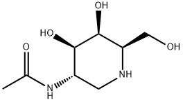N-[(3S,4R,5S,6R)-4,5-二羟基-6-(羟基甲基)-3-哌啶基]乙酰胺, 117894-14-1, 结构式