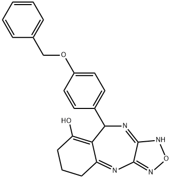 9-(4-(benzyloxy)phenyl)-6,7,9,10-tetrahydro-5H-benzo[e][1,2,5]oxadiazolo[3,4-b][1,4]diazepin-8-ol Structure