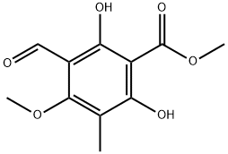 methyl 3-formyl-2,6-dihydroxy-4-methoxy-5-methylbenzoate Struktur