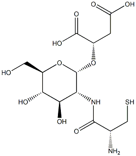 (2S)-2-[[2-[[(2R)-2-Amino-3-mercapto-1-oxopropyl]amino]-2-deoxy-alpha-D-glucopyranosyl]oxy]butanedioic acid Structure