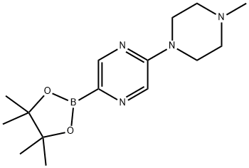 2-(4-methyl-1-piperazinyl)-5-(4,4,5,5-tetramethyl-1,3,2-dioxaborolan-2-yl)Pyrazine, 1186041-98-4, 结构式