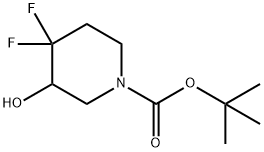 4,4-二氟-3-羟基哌啶-1-羧酸叔丁酯, 1186688-52-7, 结构式